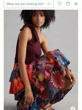 Farm Rio Tiered Midi Skirt XS